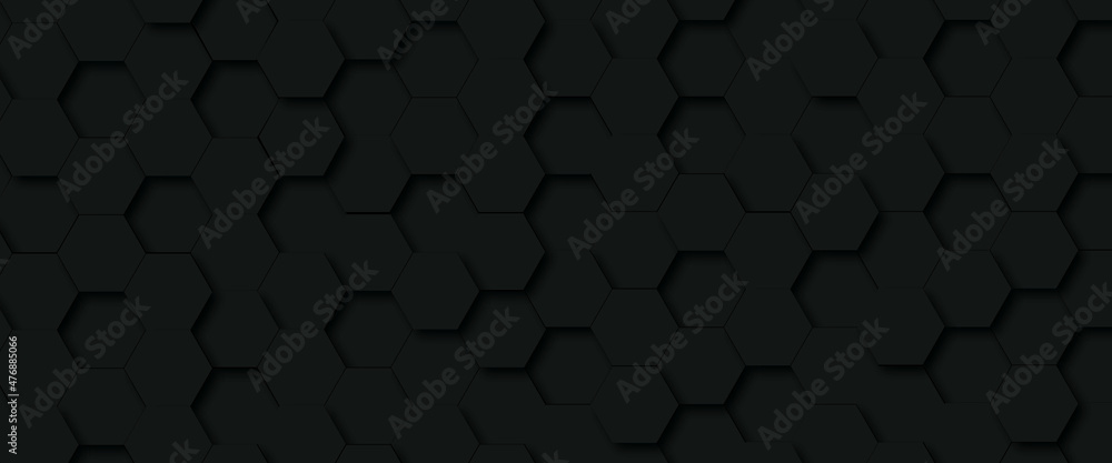 Poster hexagon concept design abstract technology geometry pattern background vector eps, abstract black he