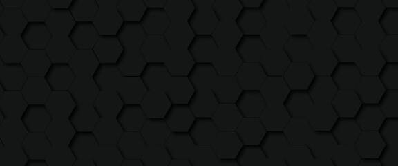 Hexagon concept design abstract technology geometry pattern background vector EPS, Abstract Black hexagon concept background.