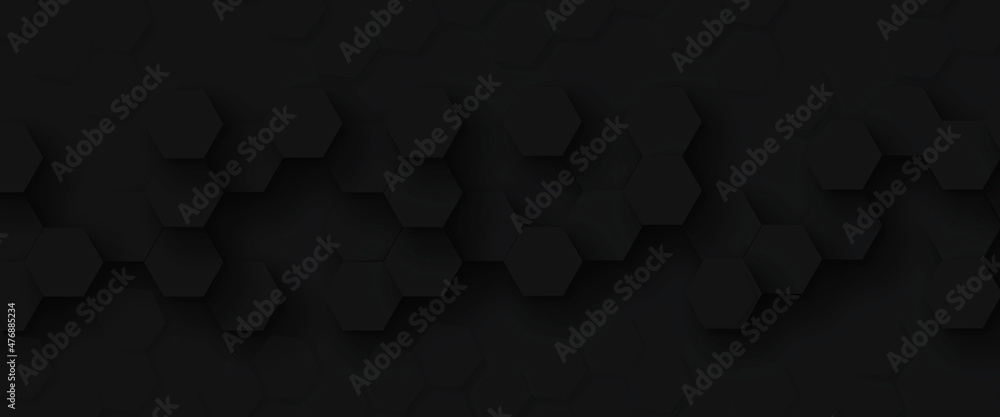 Poster hexagon concept design abstract technology geometry pattern background vector eps, abstract black he