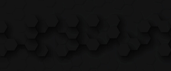 Hexagon concept design abstract technology geometry pattern background vector EPS, Abstract Black hexagon concept background.