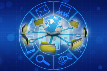 3d illustration of Data sharing concept