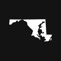 Maryland map on black background