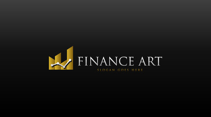 Business and Finance Logo Concept Vector Isolated in Black Background