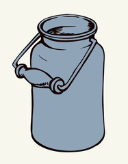 Metal old can. Vector drawing