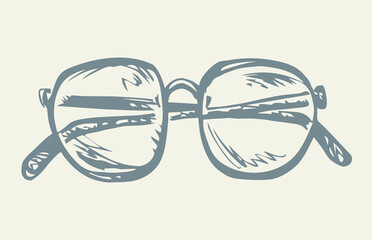 Fototapeta premium Folded glasses. Vector drawing icon