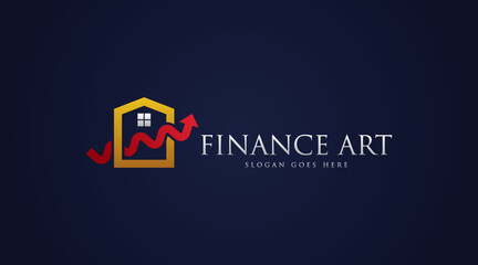 Business and Finance Logo Concept Vector Isolated in Black Background