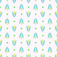 geometric seamless pattern floral with abstract leaves