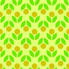 geometric seamless pattern floral with abstract leaves