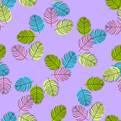 geometric seamless pattern floral with abstract leaves