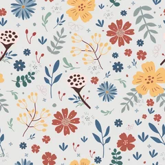 Foto op Canvas Seamless pattern with flowers. Great for fabric, textile, gift wrap, scrapbooking. © Ekaterina Kleshkova