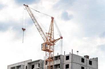 Crane and building construction.