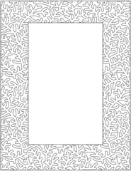 Abstract decorative wide frame or border with coral or frosted branches pattern for writing paper, diary, journal, notebook, etc.

