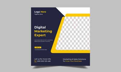 Digital marketing and corporate social media and instagram post design and web banner template Premium Vector