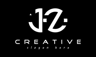 circle JZ geometric monogram letters logo design vector, business logo, icon shape logo, rectangle squire polygon letters modern unique minimalist creative logo design, vector template	

