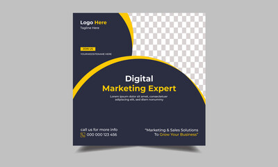 Digital marketing and corporate social media and instagram post design and web banner template Premium Vector