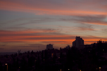Fototapeta na wymiar A crazy sunset in Israel Views of the Holy Land 