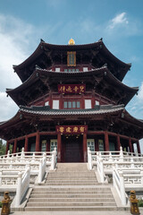 Traditional Chinese tower at Hanshan Temple, in Suzhou, China