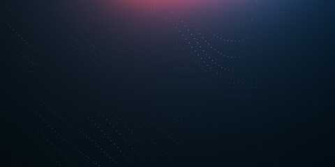 Abstract colorful digital particles wave with bokeh and light background, 3d render wave line dot background, line wave light glowing effect particular background.	
