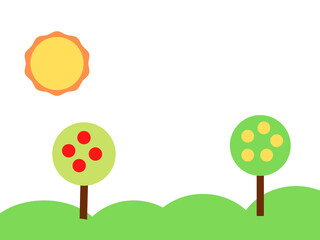 Background for text with trees and the sun.