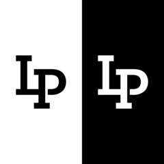 Obraz premium L P LP PL Letter Monogram Initial Logo Design Template. Suitable for General Sports Fitness Construction Finance Company Business Corporate Shop Apparel in Simple Modern Style Logo Design.