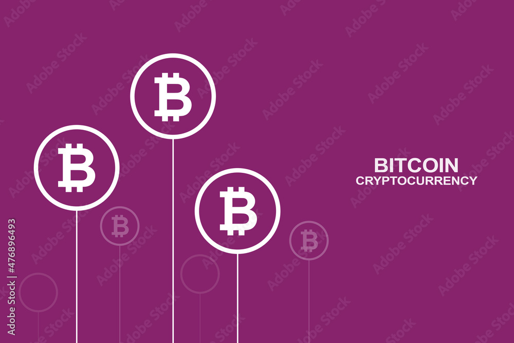 Poster 2d rendering bitcoin sign concept