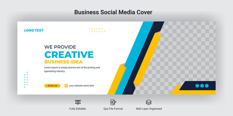 Creative business marketing social media facebook cover banner post template