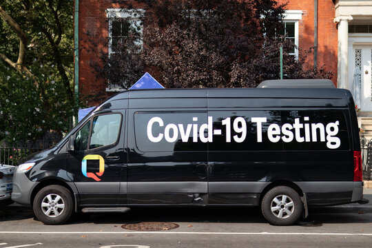 Mobile Covid-19 Testing Van Parked Along The Street In New York City On August 10, 2021 In New York, New York