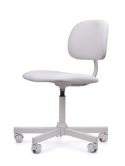 Empty white swivel task chair