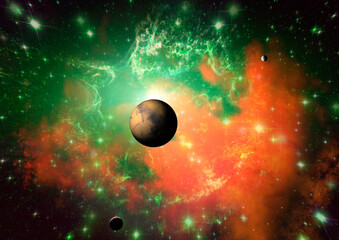 Obraz na płótnie Canvas far-out planets in a space
