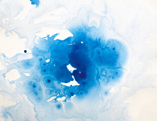 blue paint Abstract art background texture watercolor on paper Modern design of posters, cards, invitations, wallpapers