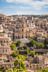 Wonderful View of Modica City Centre with the San Giorgio Cathedral, Ragusa, Sicily, Italy, Europe, World Heritage Site