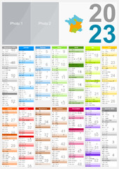 Calendrier 2023 Format A3 - pour entreprise avec logo sur 14 mois - multicaque - modifiable