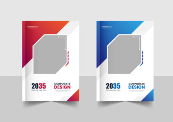 Corporate business annual report book cover or brochure cover template design