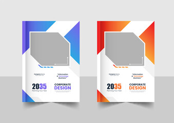 Corporate business annual report book cover or brochure cover template design