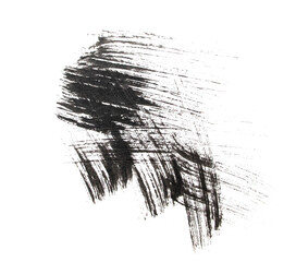 black brush strokes on the white background