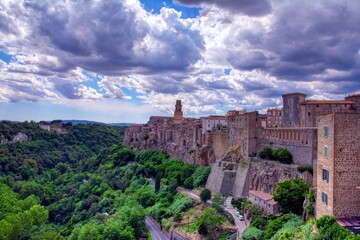 Fototapeta premium Panoramic view at the Pitigliano old town. Tuscany, Italy