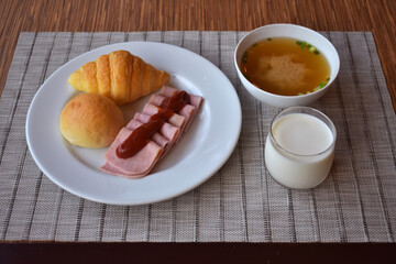 Breakfast menu set, Even though is very simple but more delicious.  