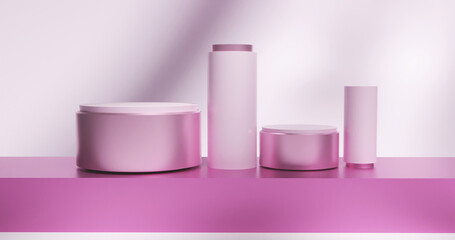 Product advertisement mockup image 3d rendered premium quality image , cosematitic beauty products display mockup