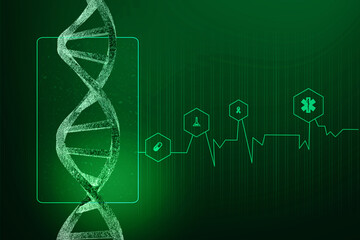 3d render of dna structure, abstract background