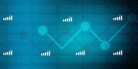 2d rendering Stock market online business concept. business Graph 