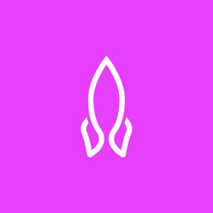 Pink Rocket Simple Modern Monoline Logo Aesthetic