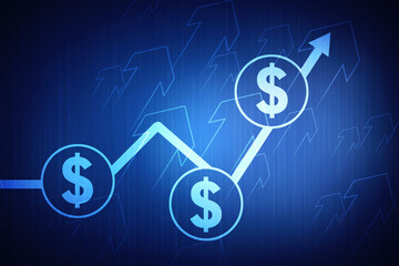 2d rendering Stock market online business concept