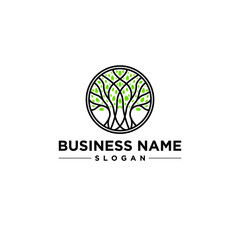Tree Lineart Logo Modern Simple Vector 