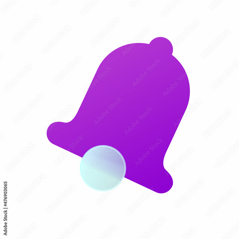 Aufkleber Vector modern trend icon in the style of glassmorphism with gradient, blur and transparency. bell symbol and icon