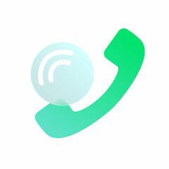 Vector modern trend icon in the style of glassmorphism with gradient, blur and transparency.call and phone symbol and icon