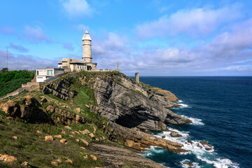 Fototapeta na wymiar Cabo Mayor Lighthouse near Santander, Cantabria, Spain
