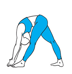 Yoga Pose Digital linework drawing illustration 