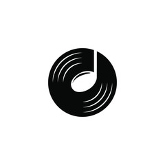 Vinyl Record Music Song Vector Design Logo