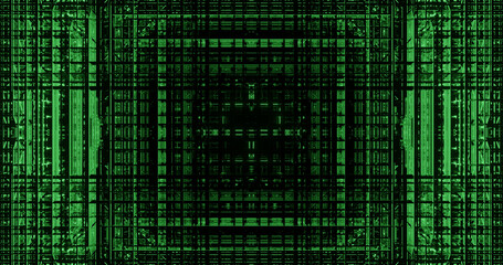 Obraz premium Render with abstract mesh in green contrasting light