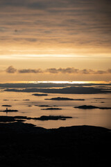 sunset over the sea silhouette 